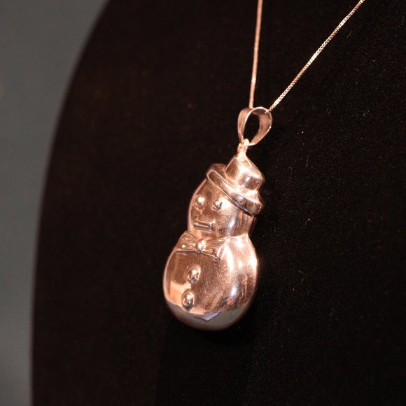 Sterling Silver Snowman Necklace (SN0002) - Picture 4 of 9